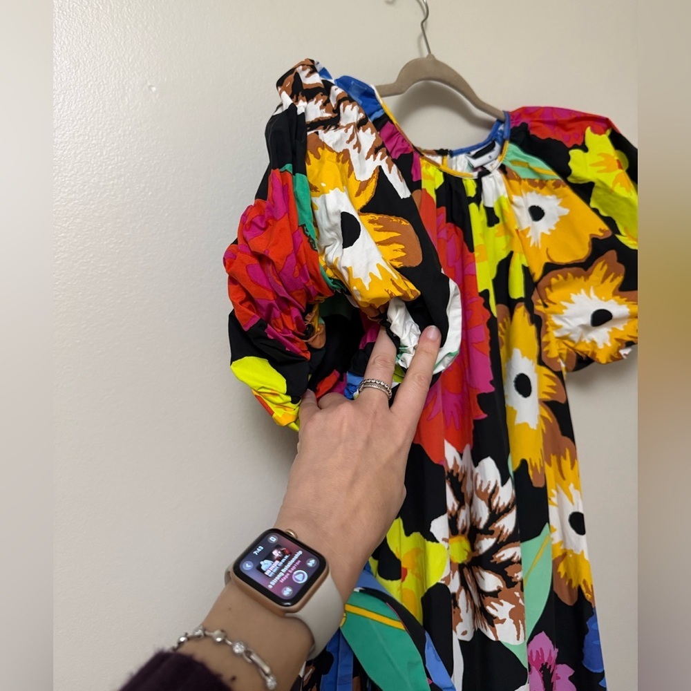 Christopher john Rogers x Target high low maxi Dress with puff short sleeves - Picture 3 of 13